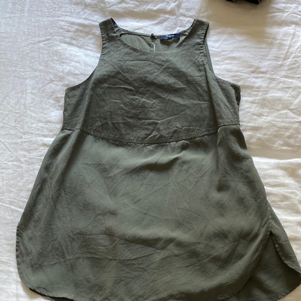 Moss Washed Silk Madewell Top